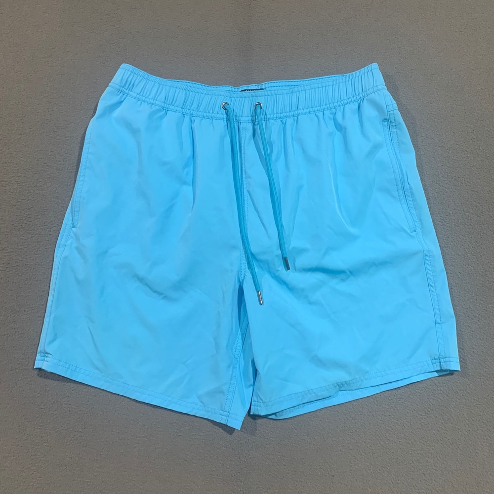 Coastal Revolution Mens‎ Swim Trunks Sky Blue Mesh Lined Board Shorts Size L